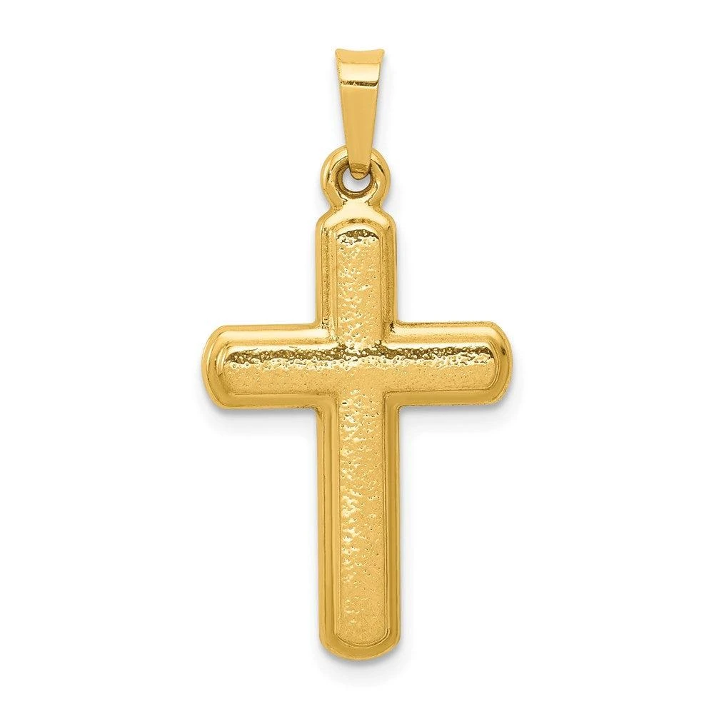 Diamond2Deal 14k Yellow Gold Satin Latin Cross Pendant