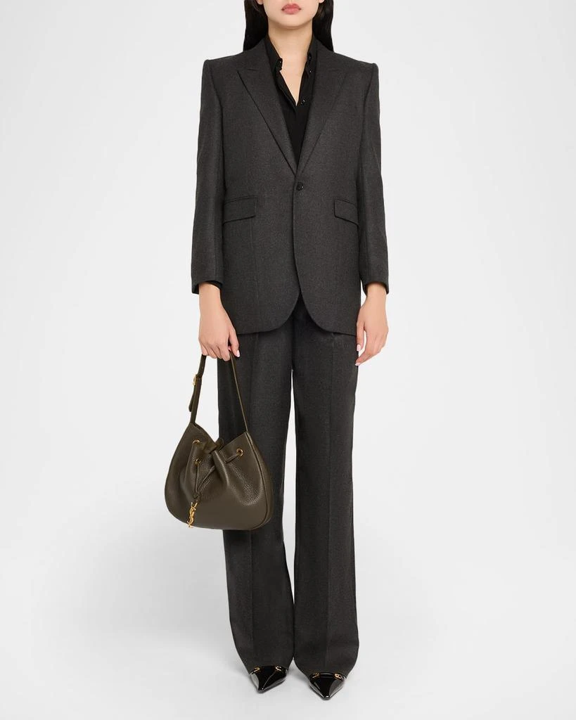 Yves Saint Laurent Paris VII Small YSL Hobo Bag in Grained Deer Leather 5