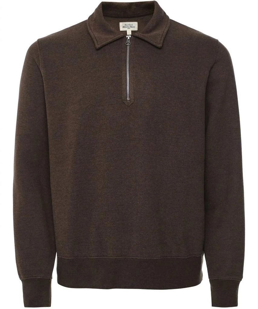 Hartford Zip Polo Sweater In Maroon 1