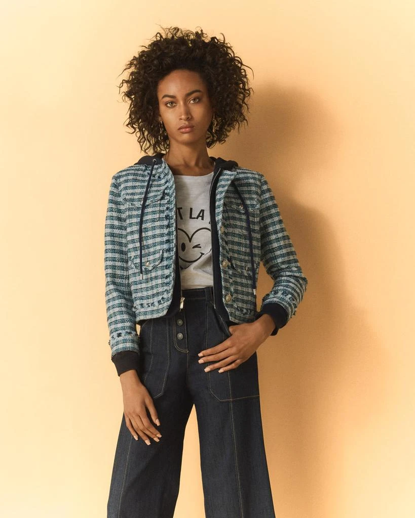 Cinq a Sept Emery Hooded Tweed Jacket 2