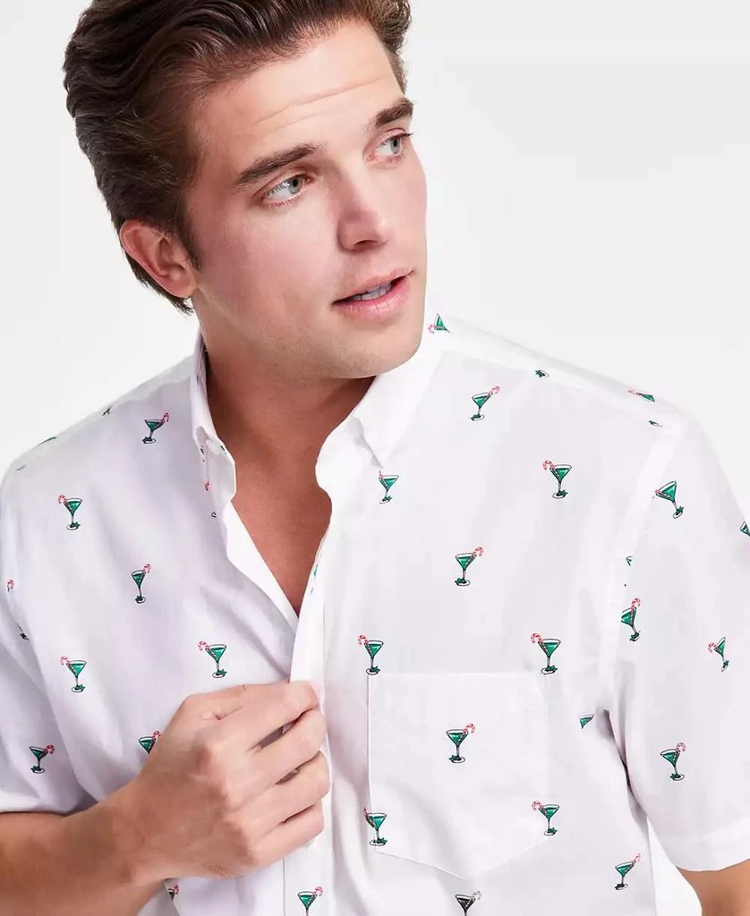 Club Room Men's Cotton Poplin Printed Short-Sleeve Shirt, Exclusively at Macy's 2
