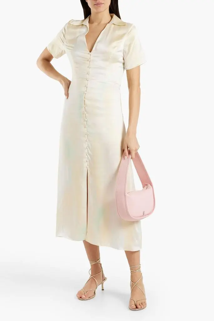 Equipment Balisa tie-dyed washed-silk midi shirt dress 2