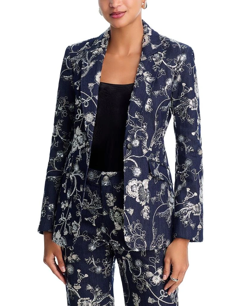 Cinq à Sept Garden Embroidered Denim Cheyenne Blazer 1