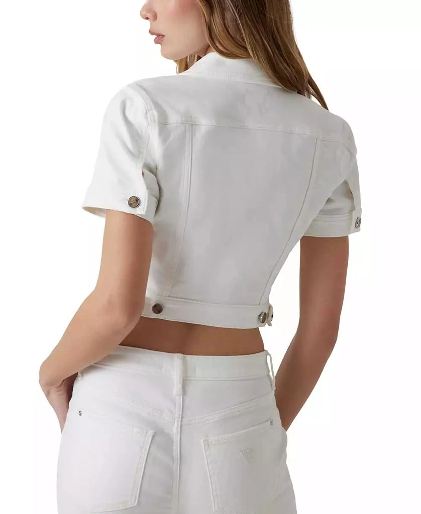 GUESS Women
s Short-Sleeve Sexy Cropped Jean Jacket 4