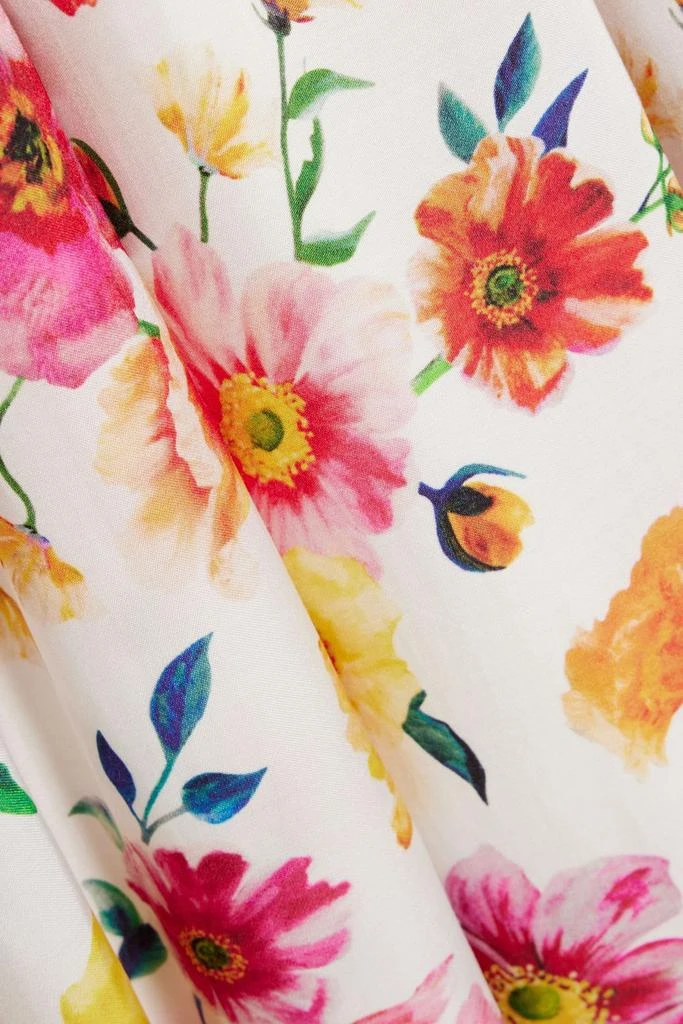 MIKAEL AGHAL Pleated floral-print cotton and linen-blend midi dress 4