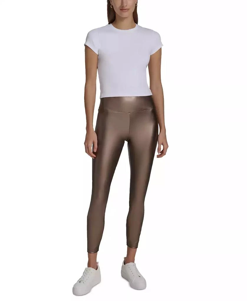 Marc New York by Andrew Marc Women's Metallic Faux-Leather Leggings 1
