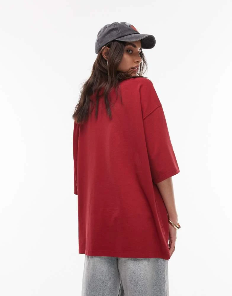 Topshop Topshop graphic San Jose oversized tee in red 2