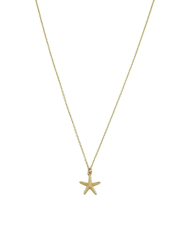 Oradina 14K Yellow Solid Gold Starfish Pendant Necklace 1