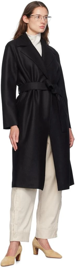 Harris Wharf London Black Belted Long Coat 4