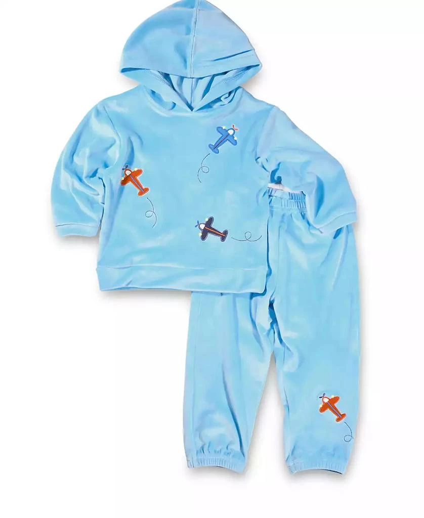 Florence Eiseman Baby Boys Sweatshirts Velour Hoodie With Airplanes 4