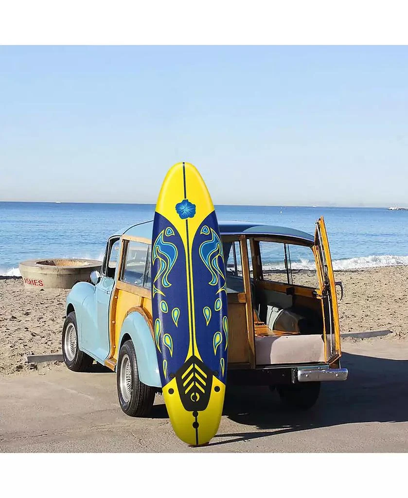 Costway 6
 Surfboard Foamie Body Surfing Board W/3 Fins 
Leash 5