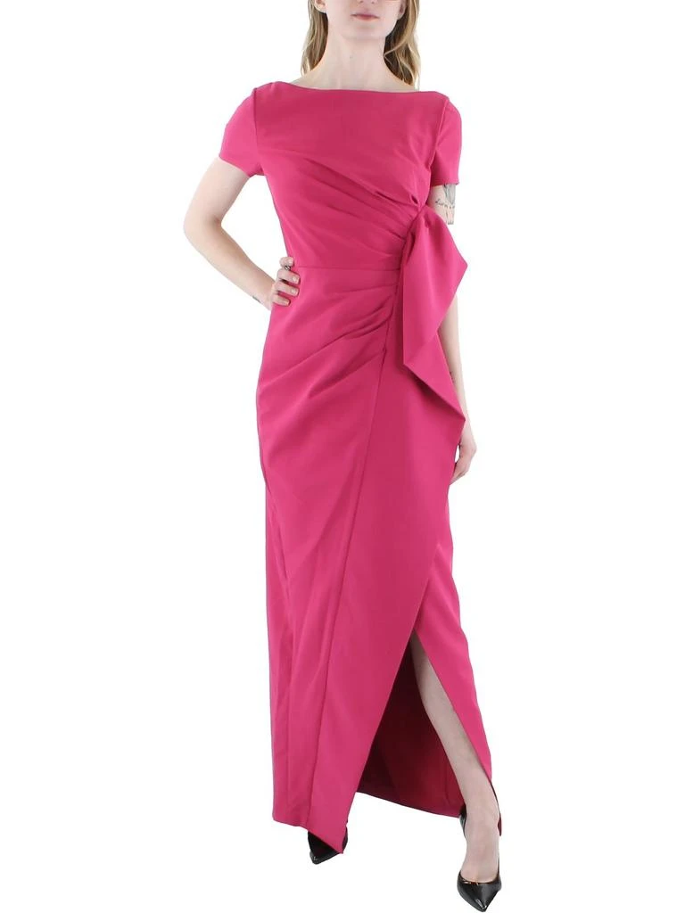 Kay Unger Womens Cascade Ruffle Column Evening Dress 1