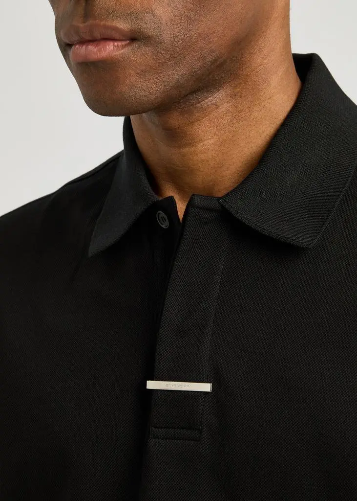 Givenchy Bar-embellished piqué cotton polo shirt  5