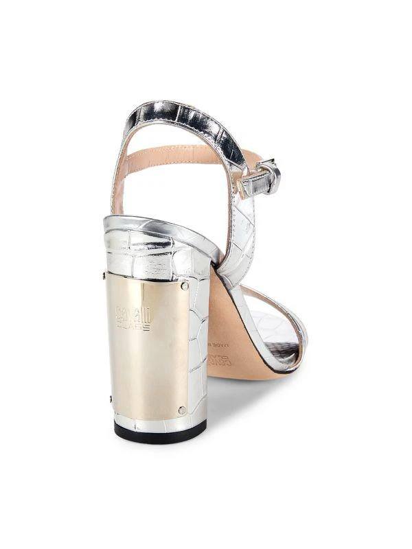 cavalli CLASS Croc Embossed Leather Sandals 3