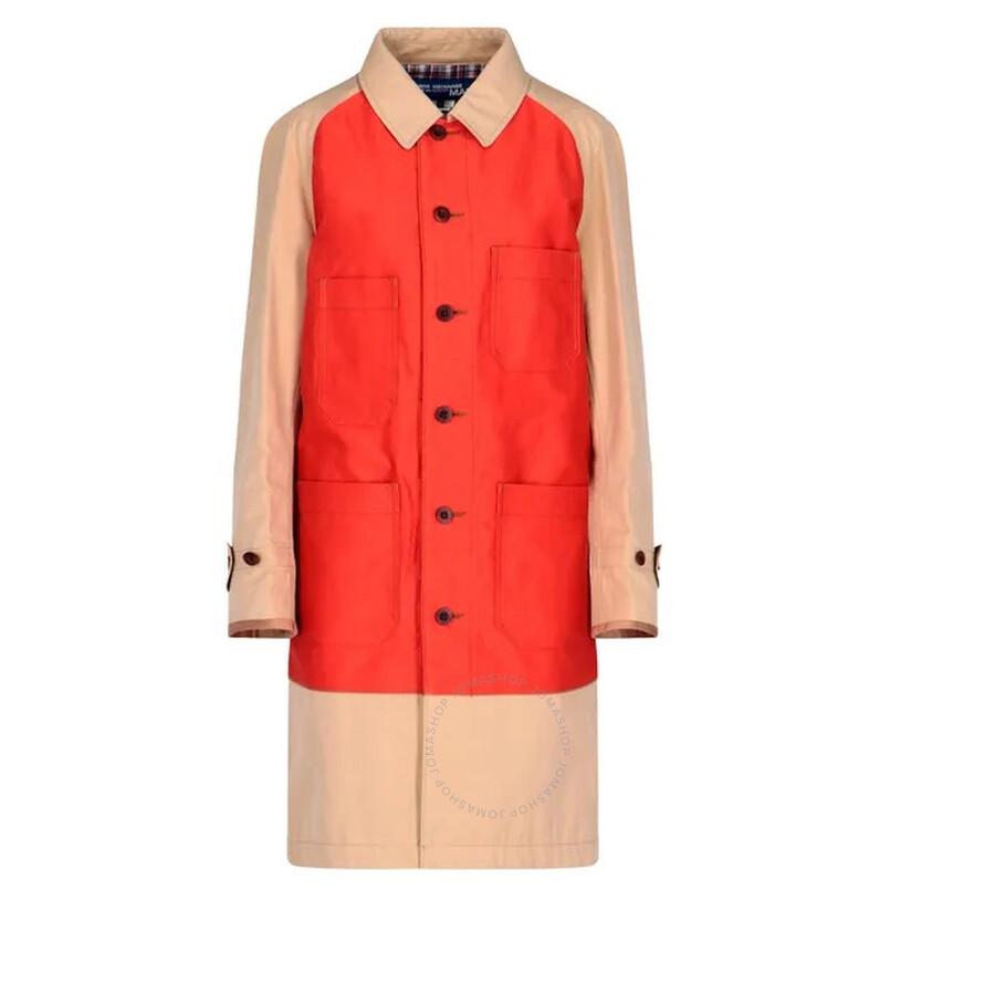 Junya Watanabe Orange X Beige Color Block Trench Coat