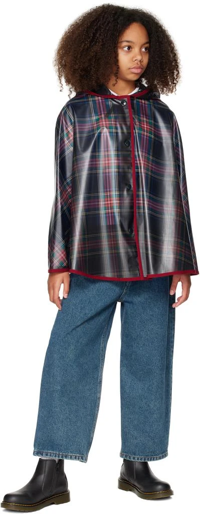 Dolce
Gabbana Kids Multicolor Tartan Print PVC Cape Jacket 4