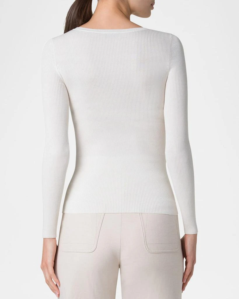 Akris Fitted Rib-Knit Sweater 3