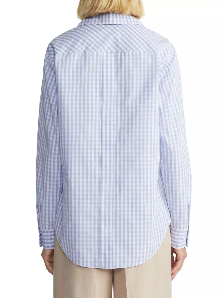 Lafayette 148 New York Gingham Cotton Poplin Blouse 3