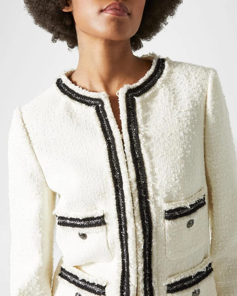 LK Bennett Charlee Fringe-Trim Recycled Tweed Jacket 4