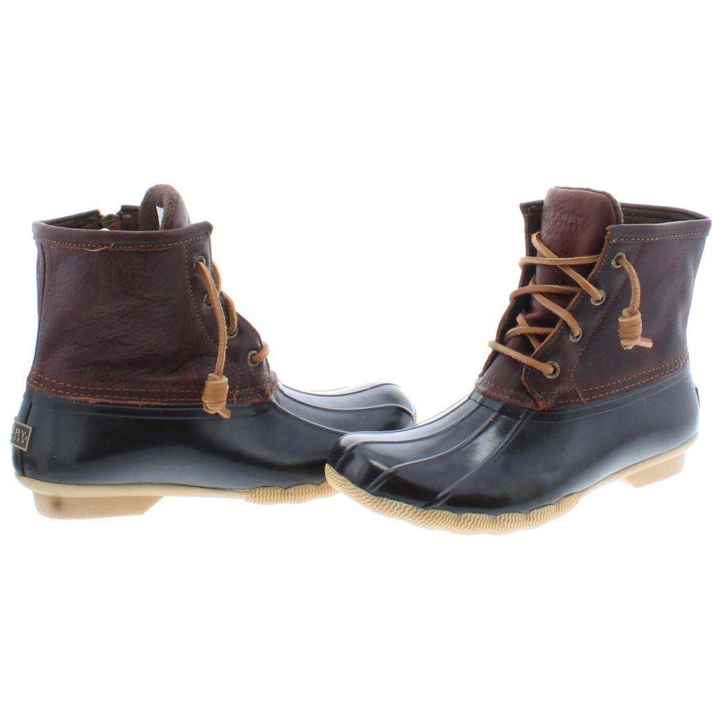 Sperry Saltwater Womens Leather Ankle Rain Boots