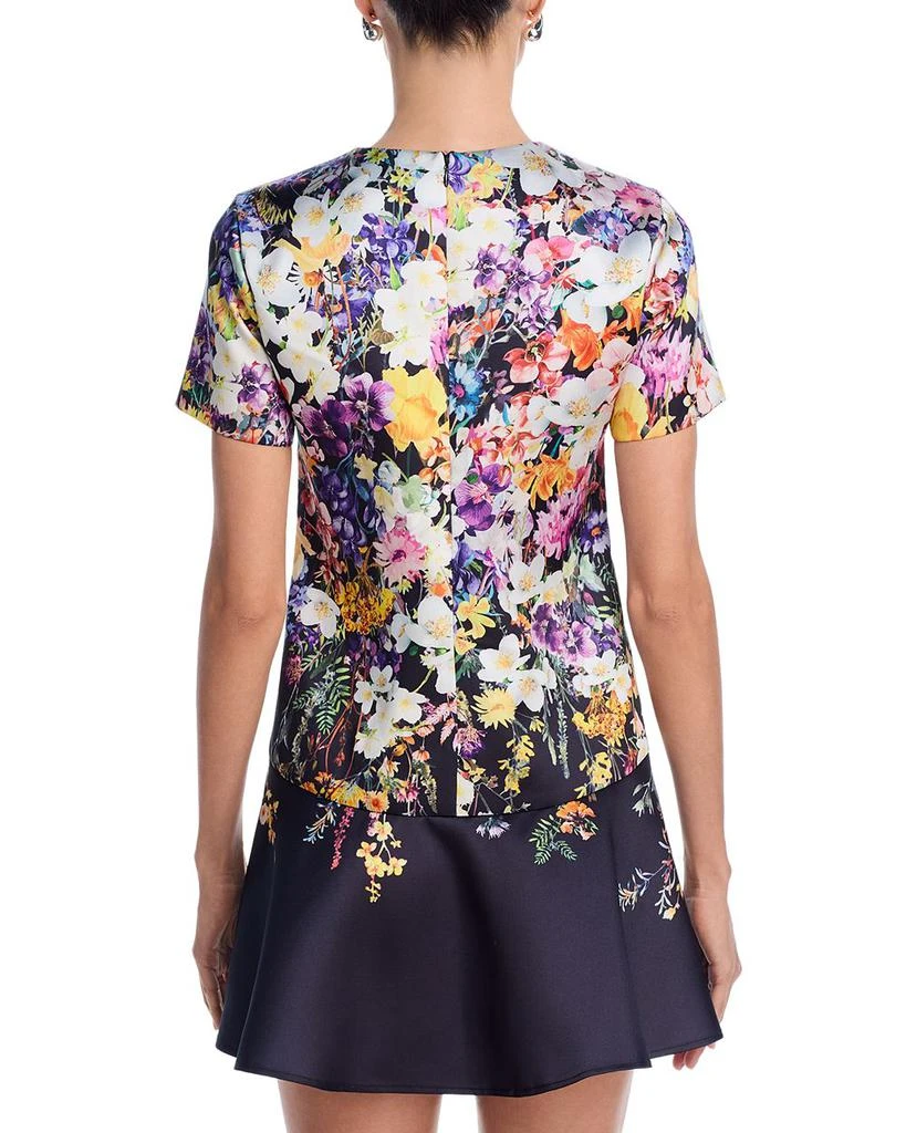 AQUA Placed Floral Drop Waist Mini Dress- Exclusive 4