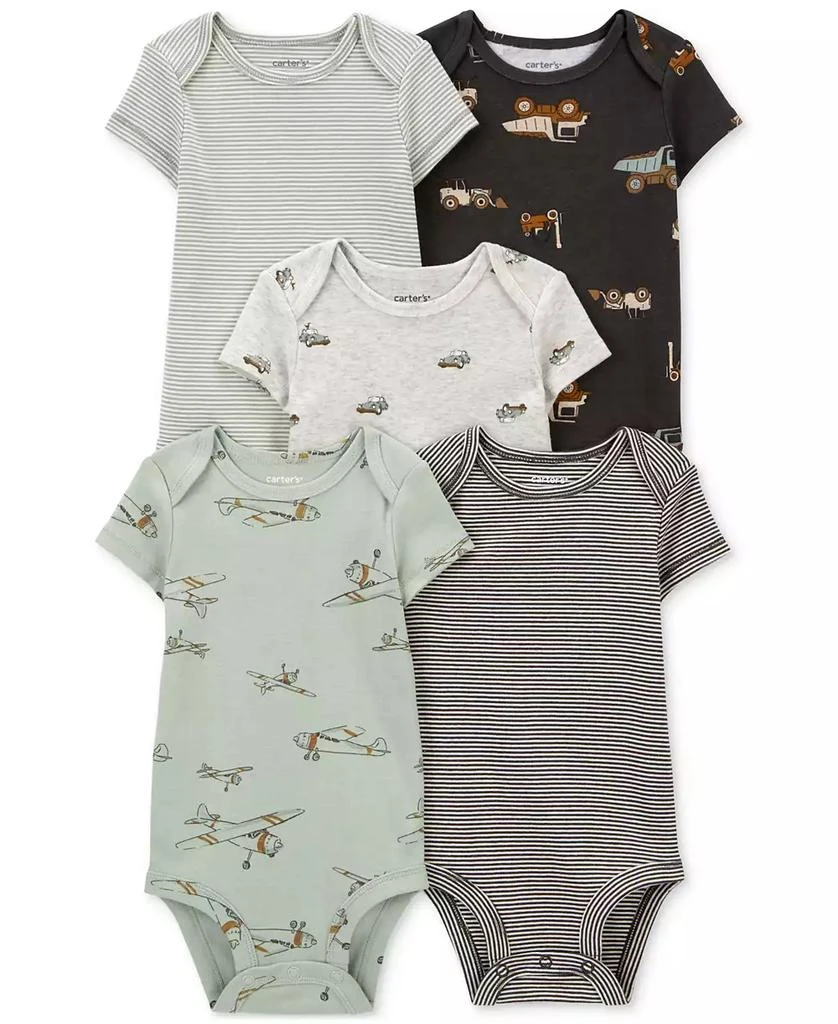 Carter's Baby Boys and Baby Girls 5-Pc. Short Sleeve Bodysuits Set 2