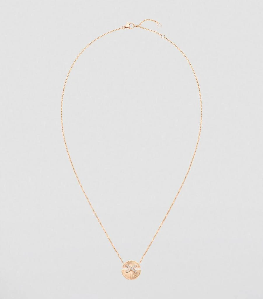 Chaumet Small Rose Gold and Diamond Jeux de Liens Harmony Pendant Necklace 2