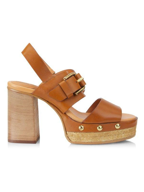 See by Chloé Joline Buckle-Accented Leather Platform Sandals 1