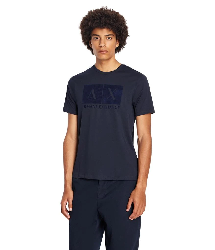 Armani Exchange Textured Silk Screen Box Logo Tee 1