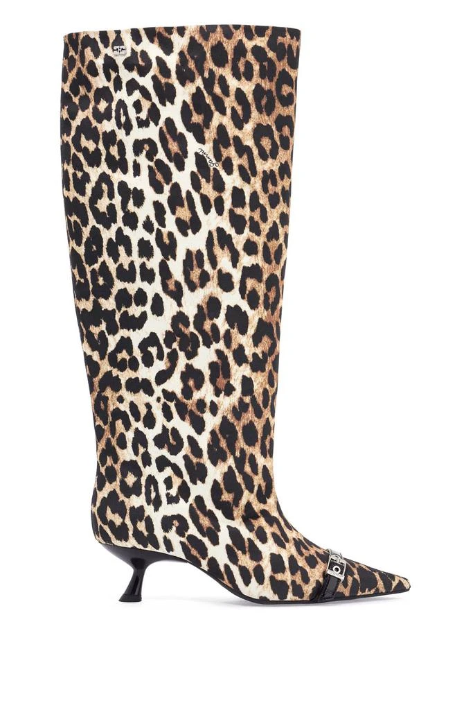 Ganni animal print fabric boots 1