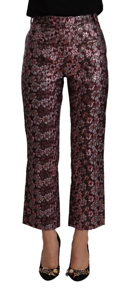 House of Holland House of Holland High Waist Jacquard Flared Cropped Trousers