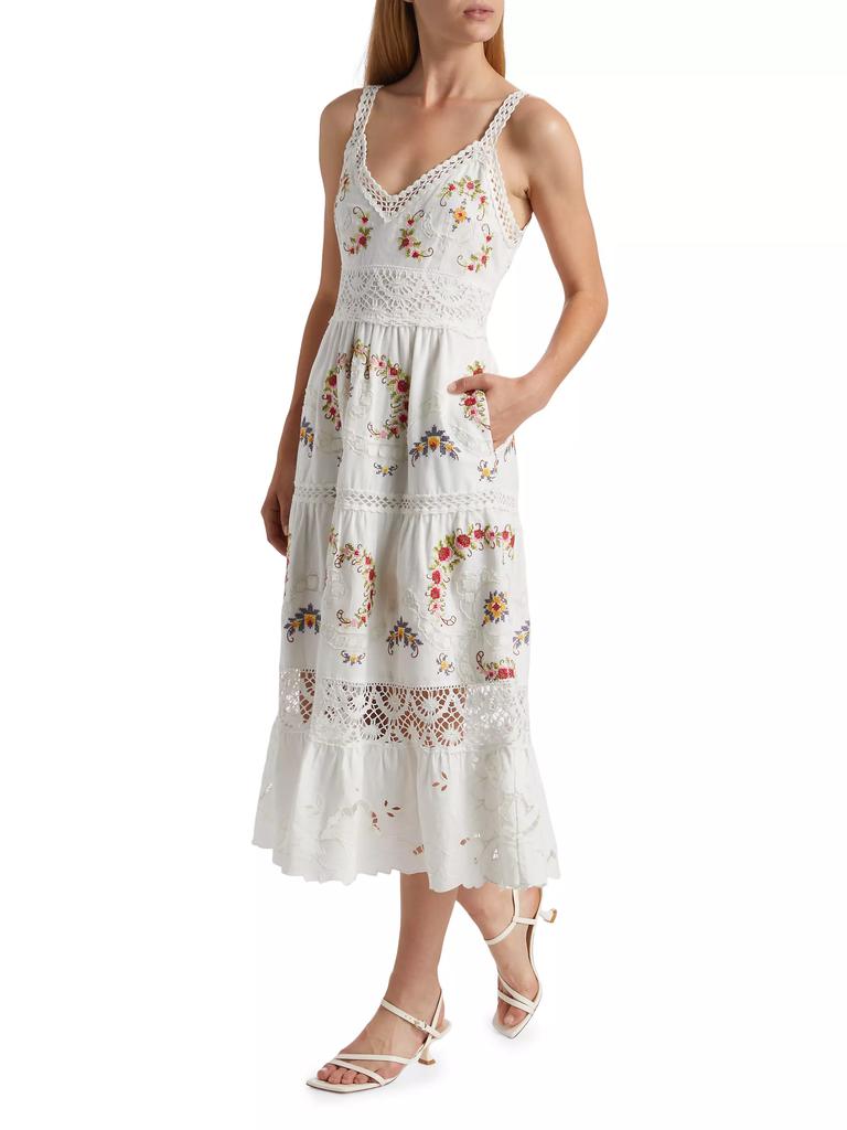 Sea Edwina Embroidered Cotton Midi-Dress