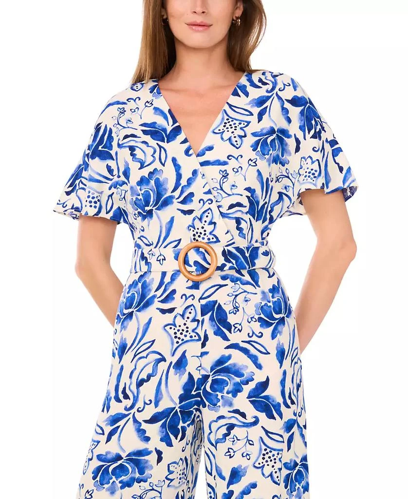 MSK Women's Printed Flutter Sleeve Wide-Leg Jumpsuit 3