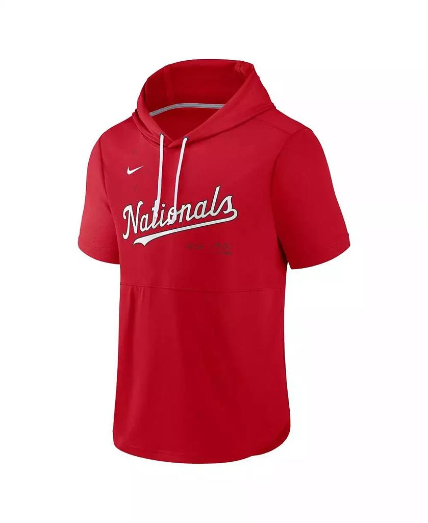 NIKE Men's Red Washington Nationals Springer Short Sleeve Team Pullover Hoodie 2