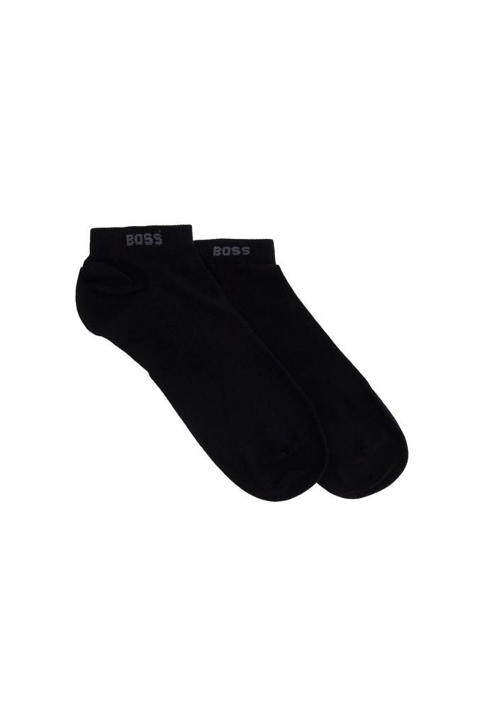 Hugo Boss short solid color socks set of 5 pairs black and white cotton