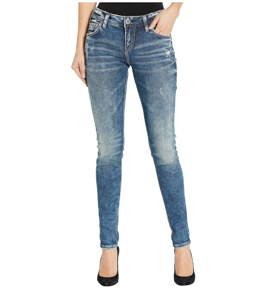 Silver Jeans Co. Mid-Rise Skinny Leg Girlfriend Jeans L27137SJL388