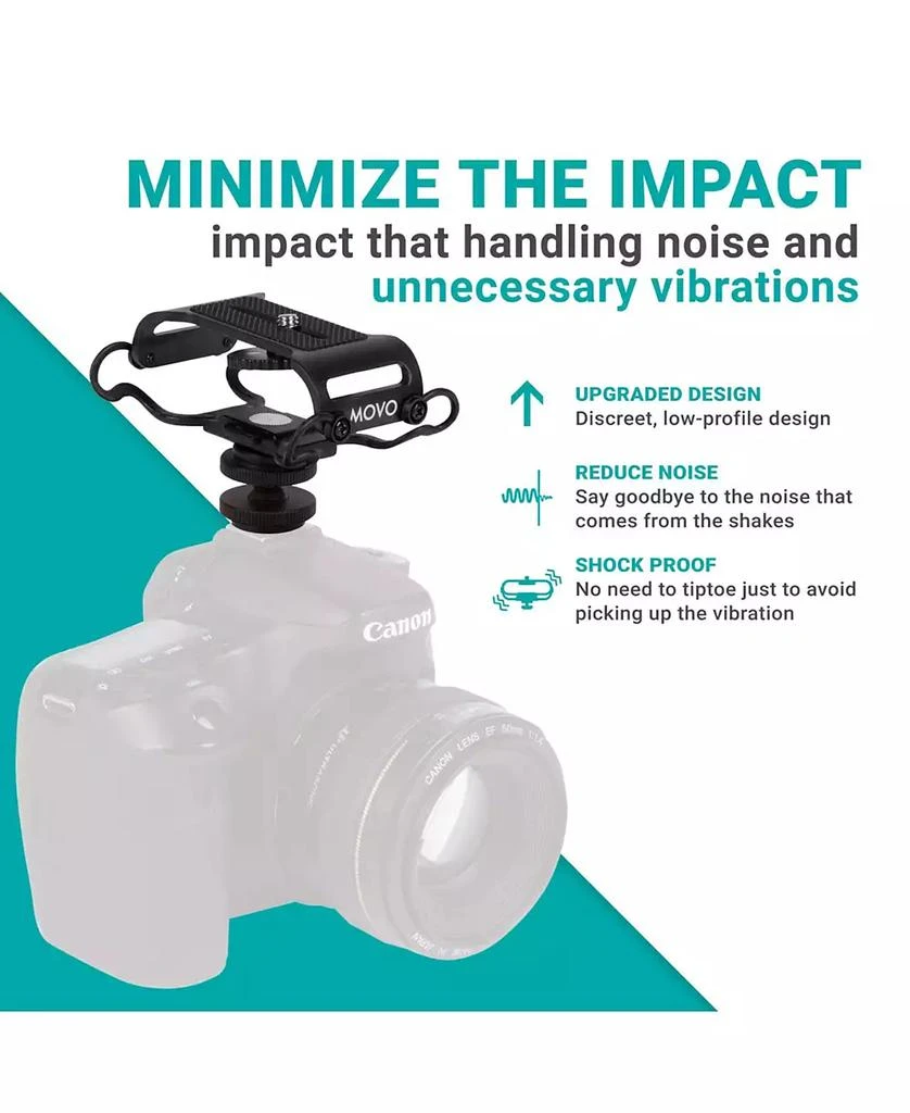 Movo SMM5-B Universal Microphone and Portable Recorder Shock Mount 2