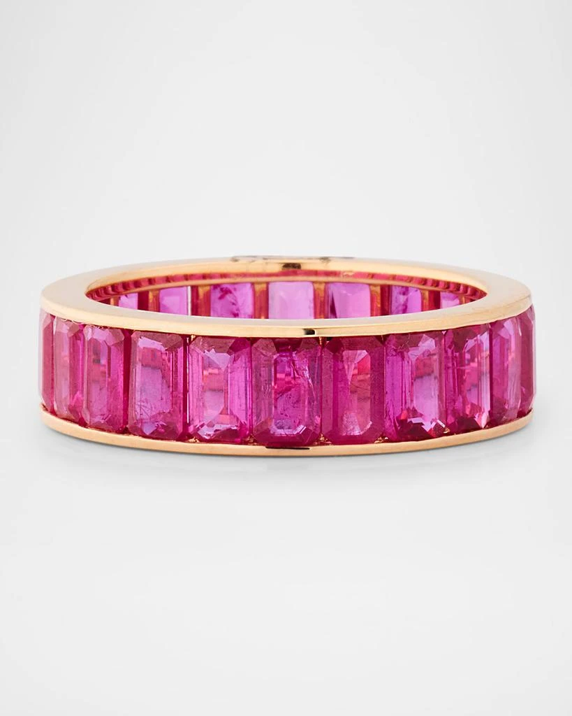 Piranesi 18K Rose Gold Pink Sapphire Eternity Band, Size 7.5 1