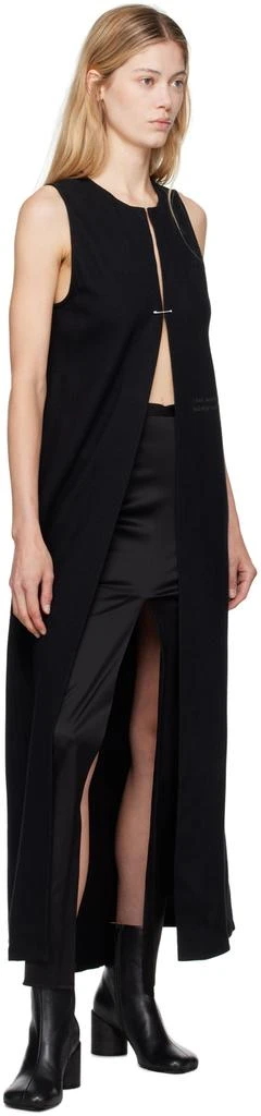 MM6 Black Open Front Wool Vest 4