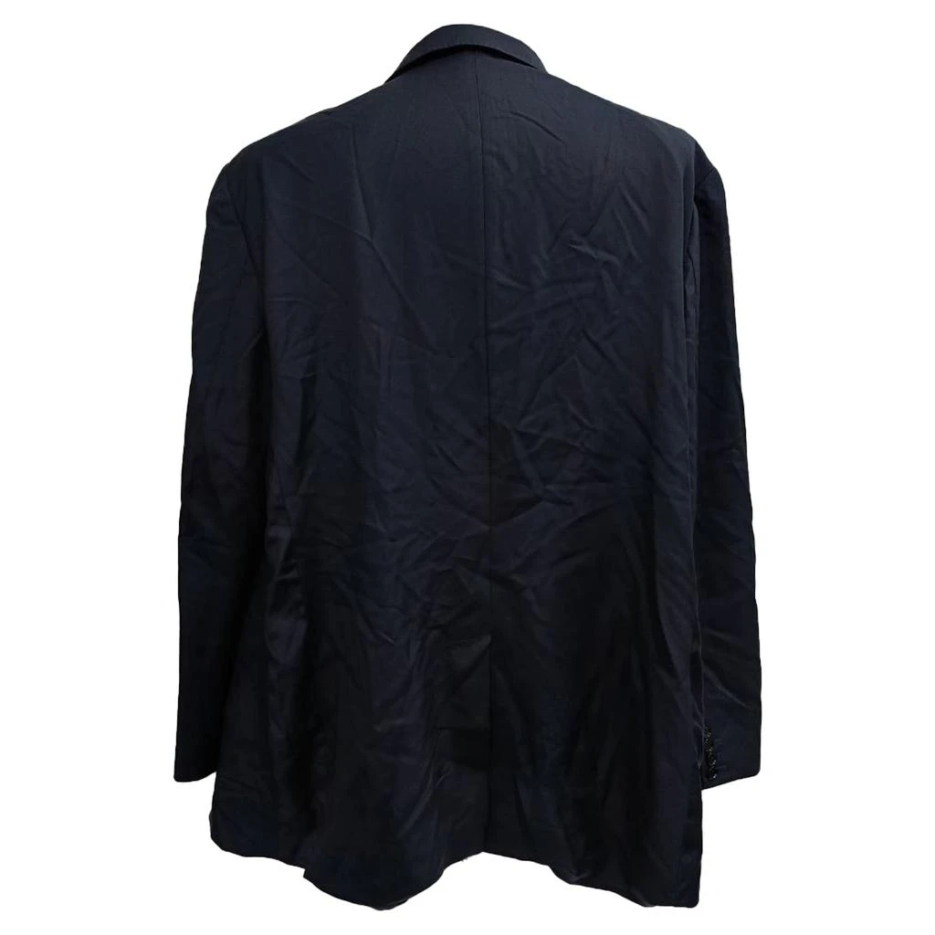 Burberry Single-Breasted Blazer with Pockets in Navy Blue Wool 5