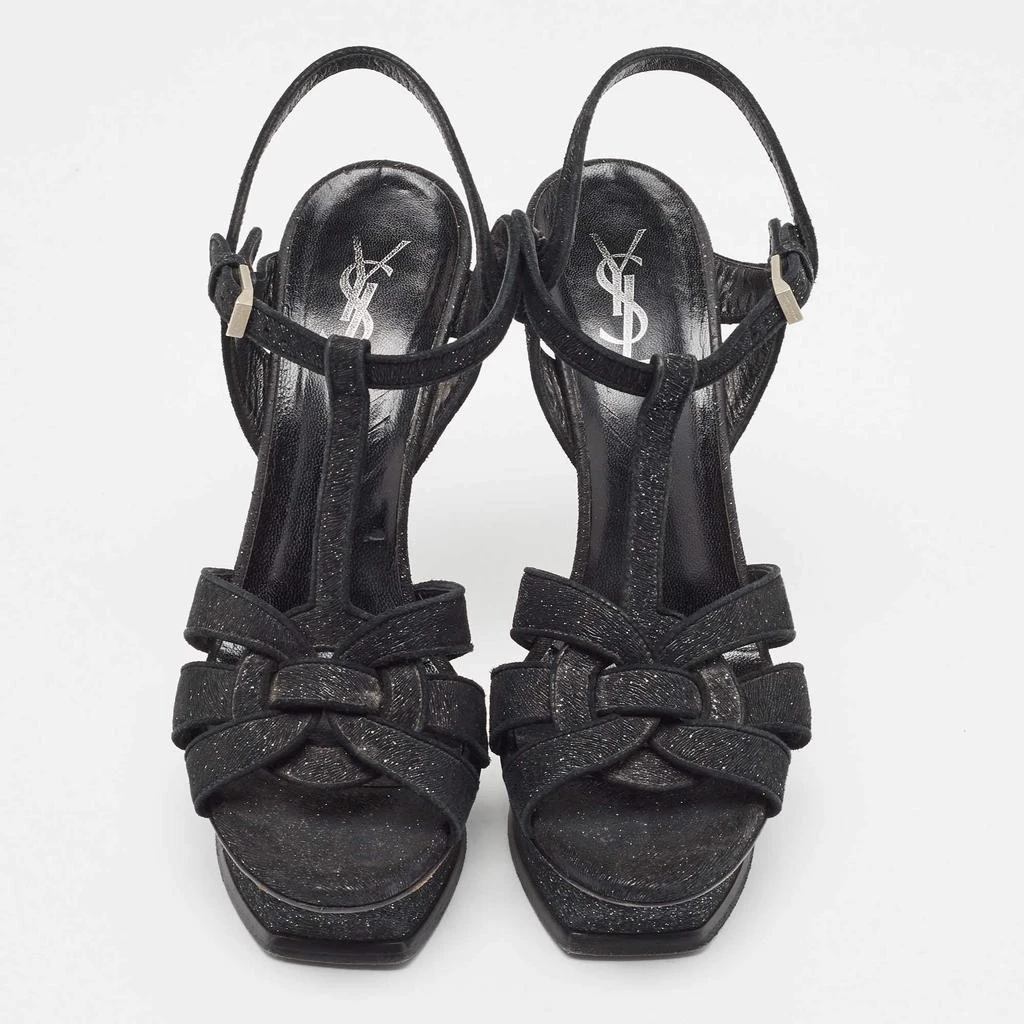 Yves Saint Laurent Saint Laurent Black Textured Suede Tribute Sandals Size 39 3