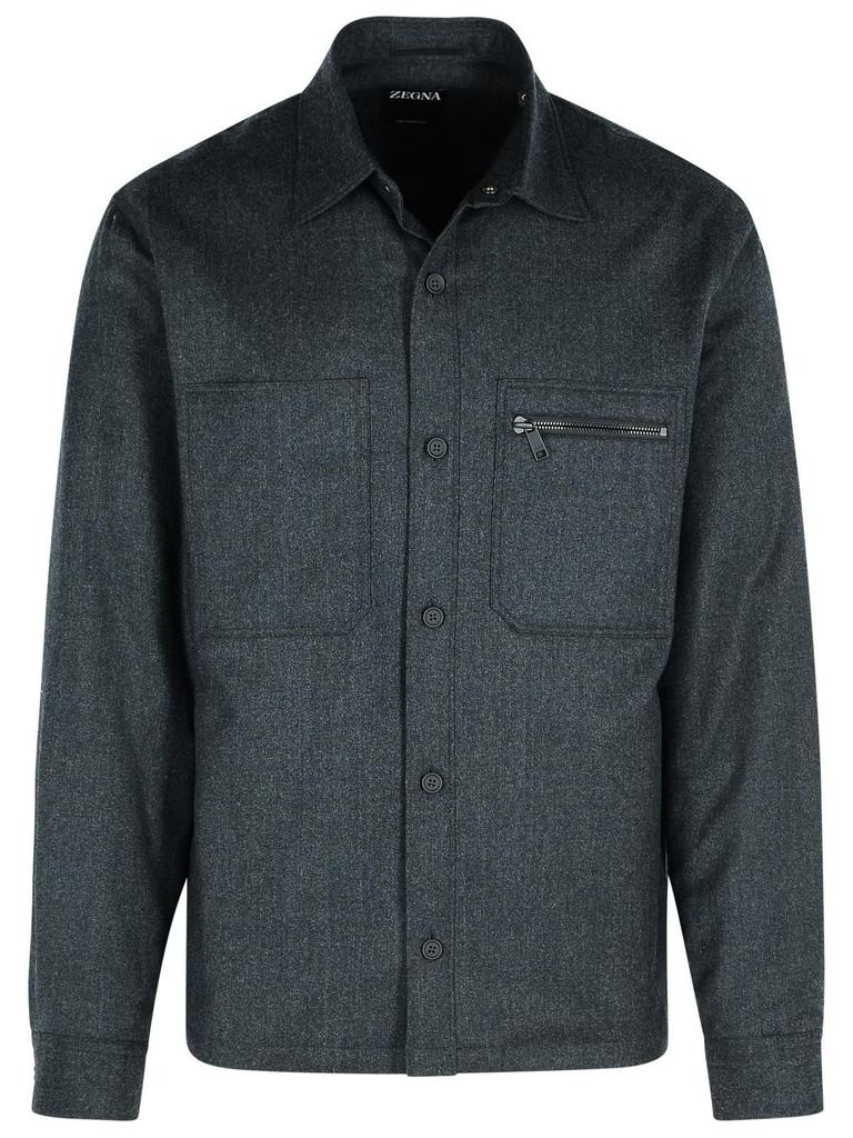 Zegna Zegna Zip Detailed Straight Hem Shirt