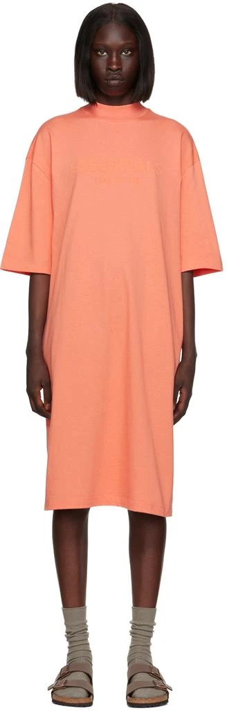 Essentials Pink Short Sleeve Midi Dress 1