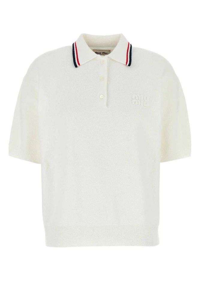 Miu Miu Miu Miu Short-Sleeved Knitted Polo Shirt 1