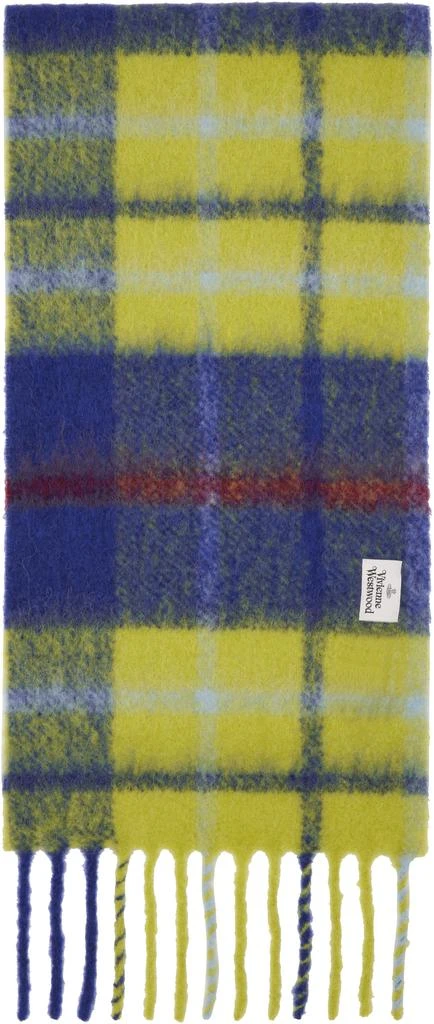 Vivienne Westwood Green & Blue Tartan Scarf 2