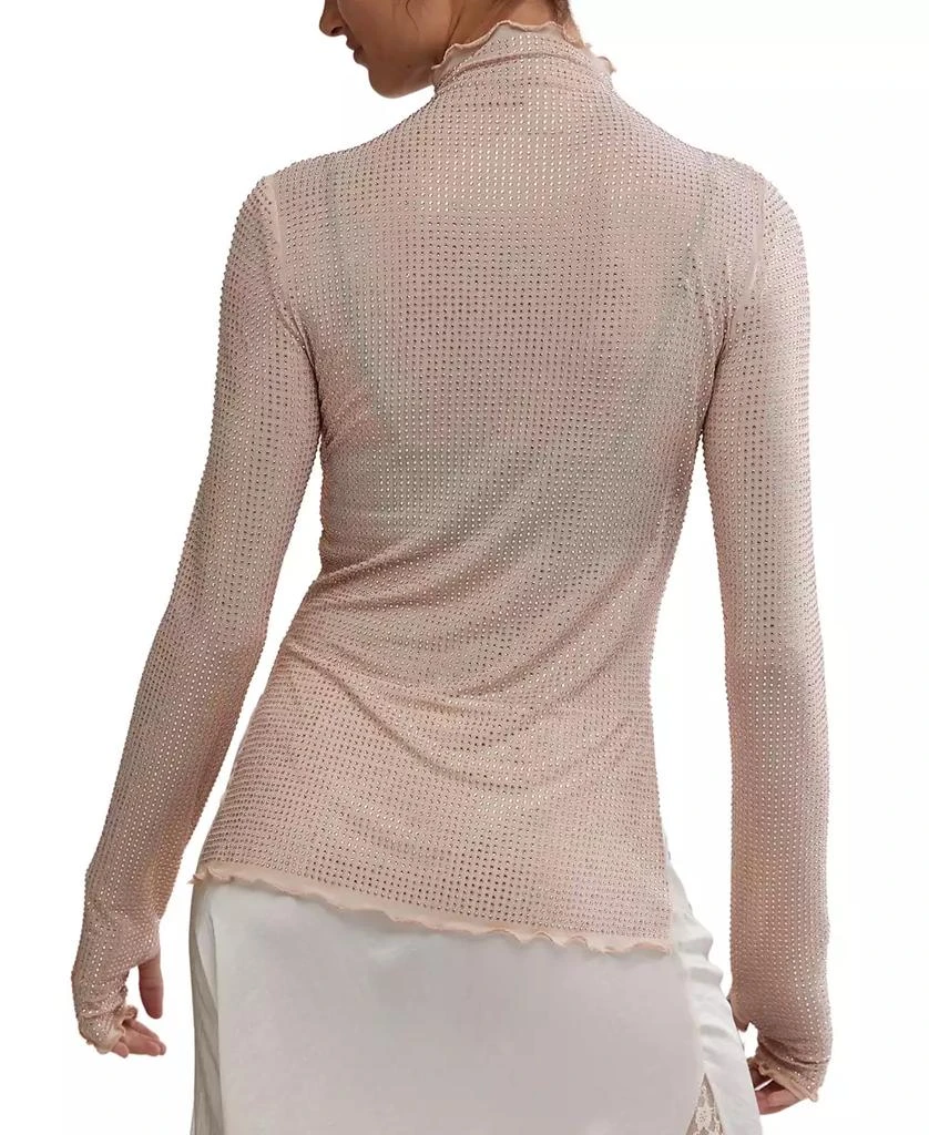Free People Women's Dance All Night Studded Sheer Long-Sleeve Top 2