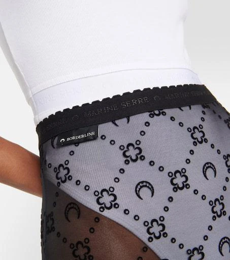 MARINE SERRE Crescent Moon jacquard tights 4