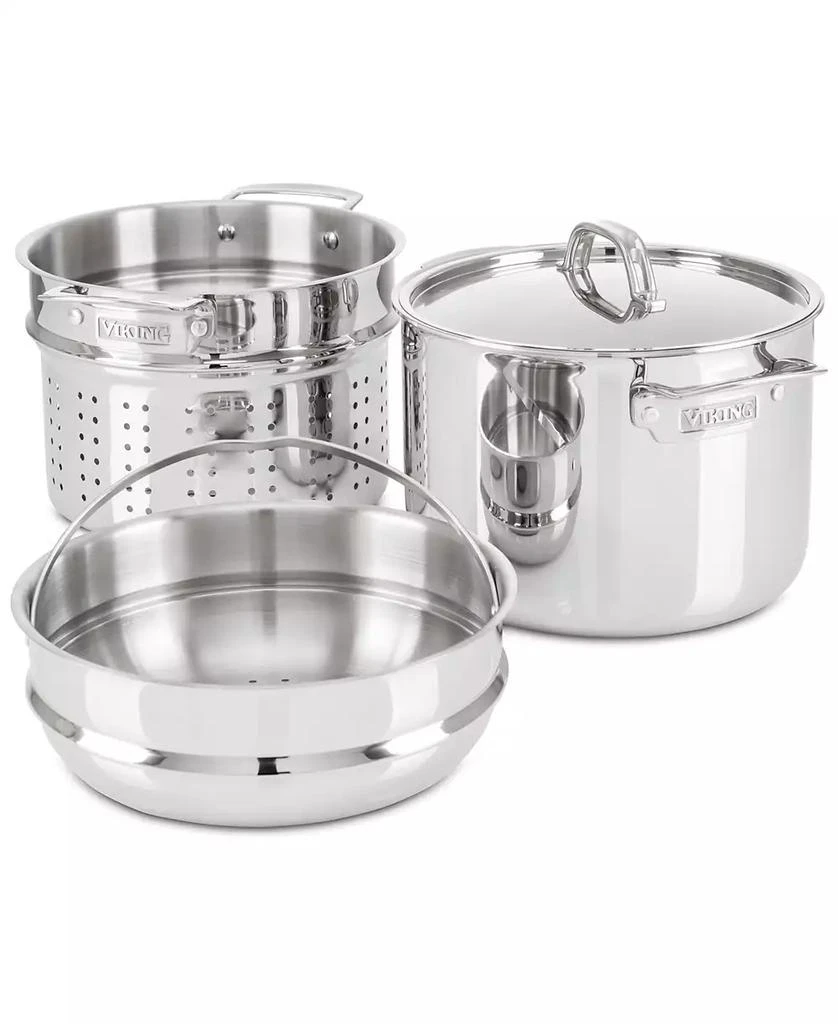 VIKING 8-Qt. 3-Ply Multi Cooker with Pasta Pot Steamer Insert 2