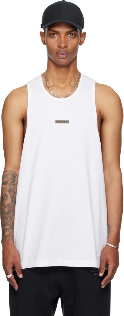 Essentials White Vintage Fit Tank Top 1