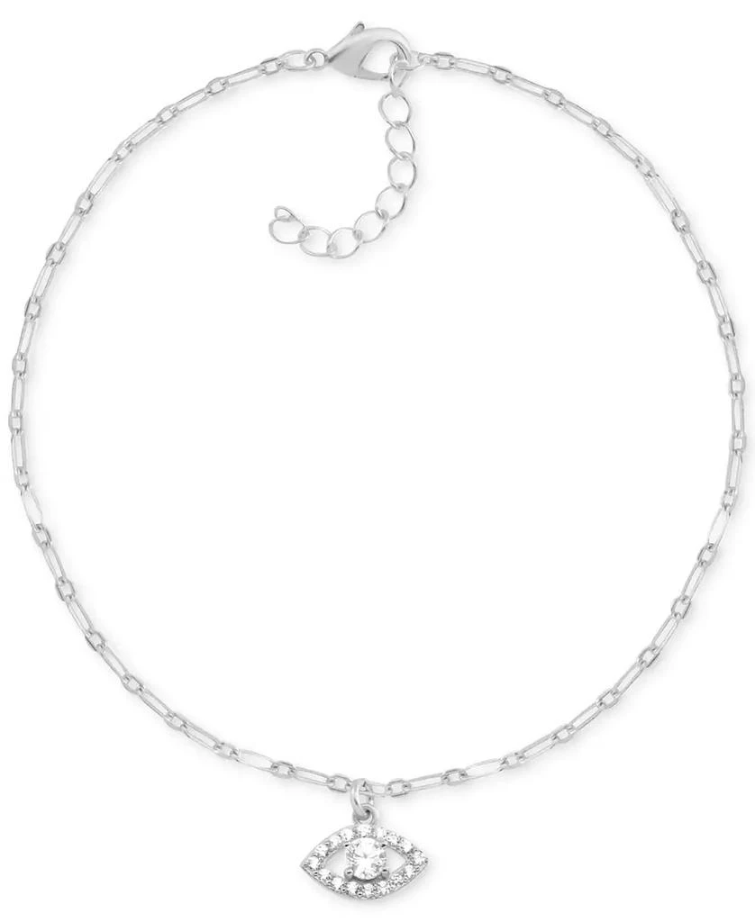 Essentials And Now This Crystal Evil Eye Anklet in Silver-Plate 1